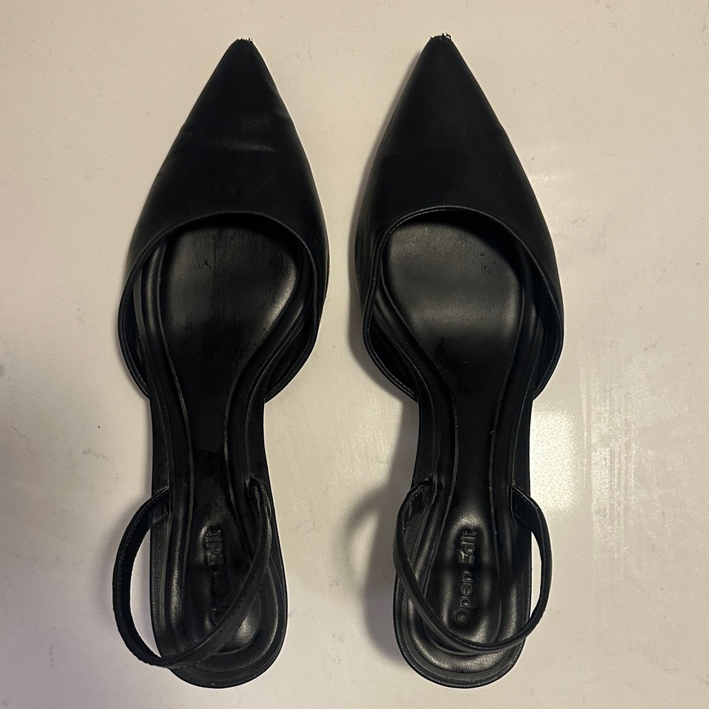 Open Edit Black Pointed Heels